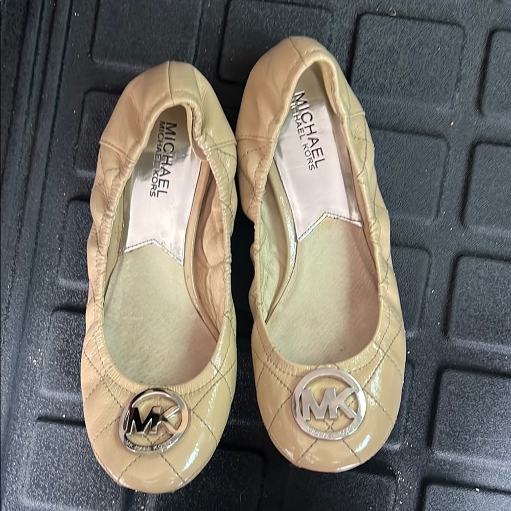 Michael Kors Tan Flats with Signature Logo